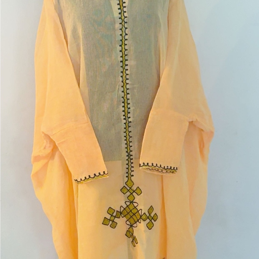 Embroidered Peach and Gray Women's Top